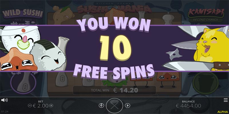 free spins med sushi bitar