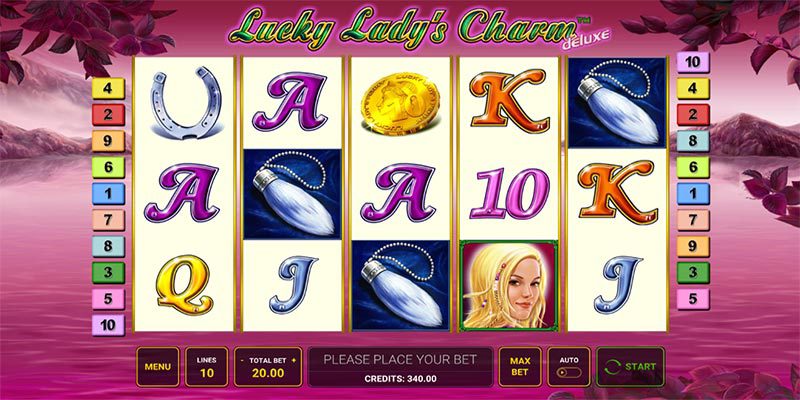 spelplan videoslot Lucky Lady´s Charm deluxe