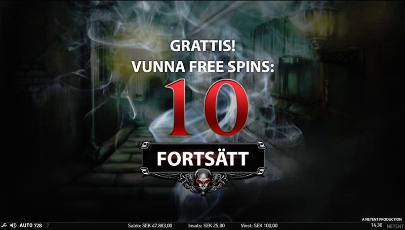 Vinn free spins i Blood Sucker slotten