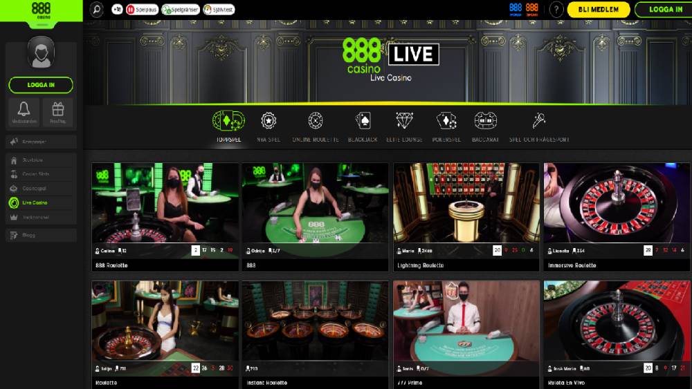 live casino 888