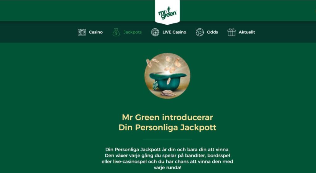 mr green jackpottar