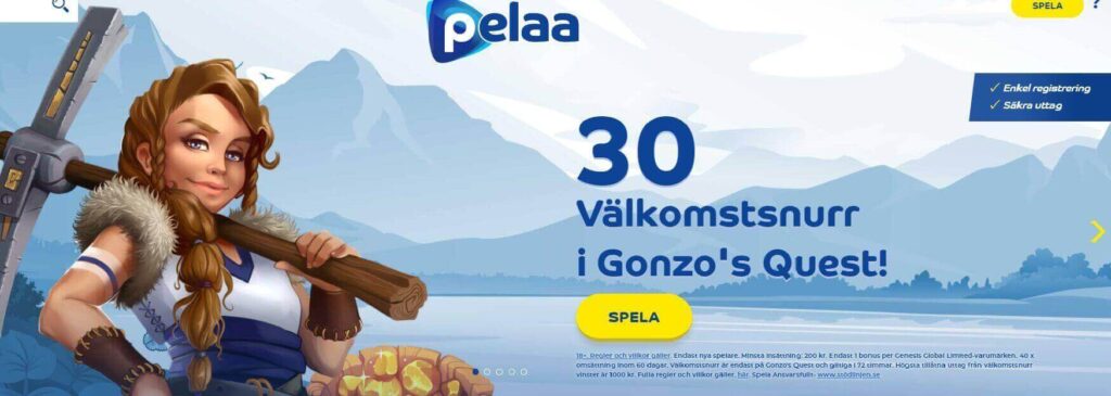 Pelaa casino 30 valkomstsnurr