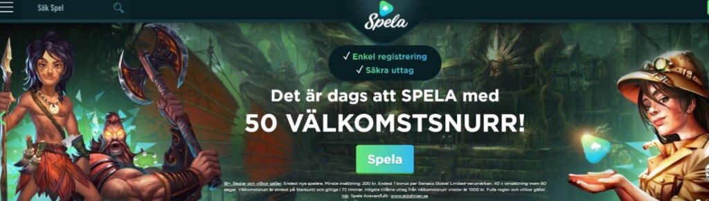 Spela.com välkomstbonus casino online